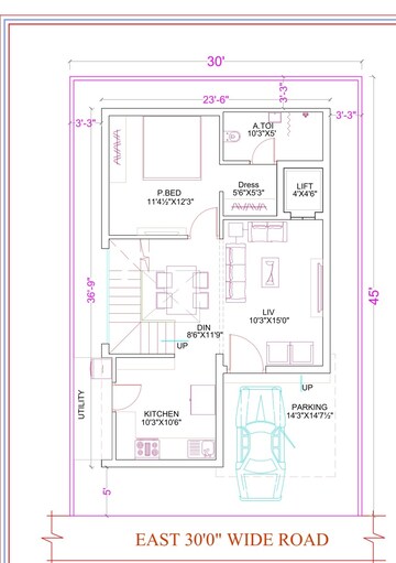 Floor Plan in 4 BHK Villa at Tukkuguda – for Sale