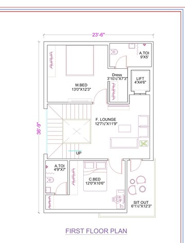 Floor Plan in 4 BHK Villa at Tukkuguda – for Sale