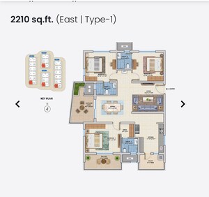 Floor Plan in 3 BHK Apartment at ASBL Spectra, Financial District – for Sale
