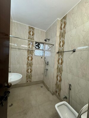 Bathroom in 3 BHK Builder Floor at Panchsheel Enclave – for Rent