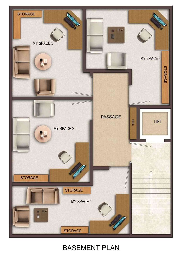 Floor Plan, rof-insignia-park 3 Bedroom 1500 Sq.Ft. Builder Floor In Sector 93 Gurgaon 9267108