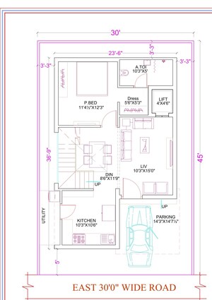 Floor Plan in 4 BHK Villa at Kongar Khurd – for Sale