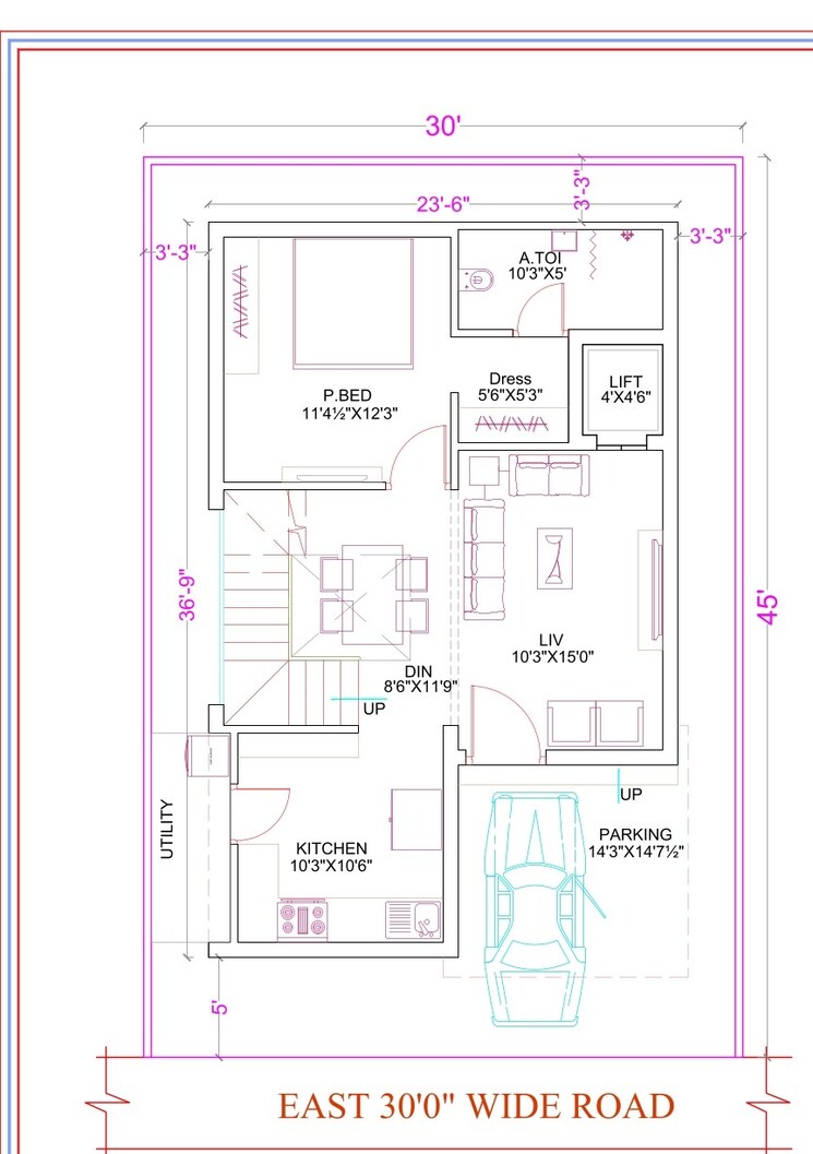 Floor Plan, kongar khurd 4 Bedroom 2888 Sq.Ft. Villa In Kongar Khurd Hyderabad 9267671