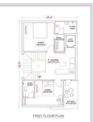 Floor Plan in 4 BHK Villa at Kongar Khurd – for Sale