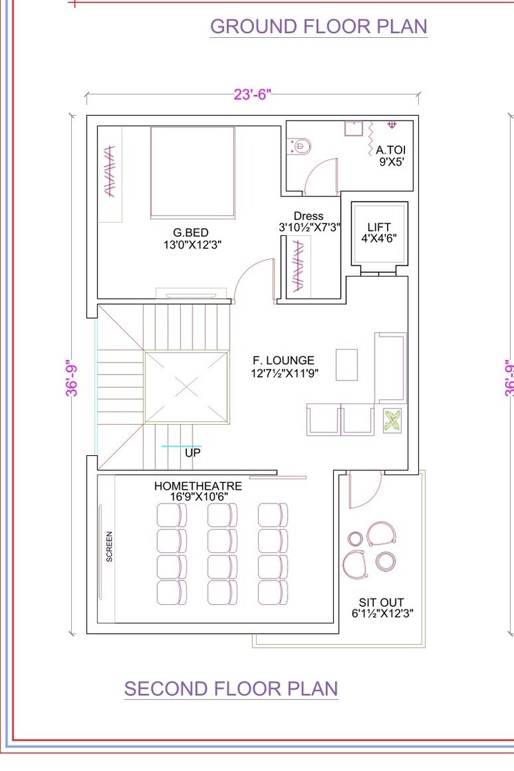 Floor Plan, kongar khurd 4 Bedroom 2888 Sq.Ft. Villa In Kongar Khurd Hyderabad 9267671