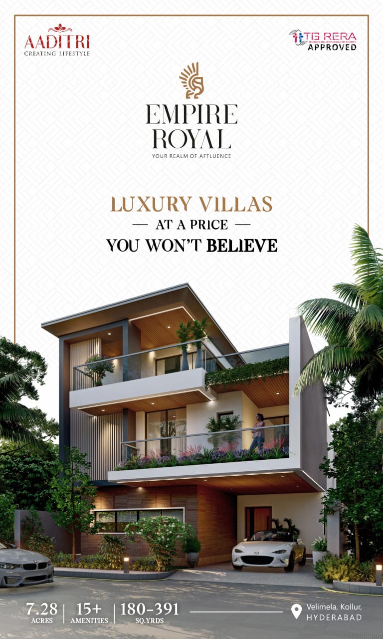 5 BHK + Pooja Room,Servant Room,Study Room,Extra Room Villa For Sale in Aaditri Empire Royal Villas