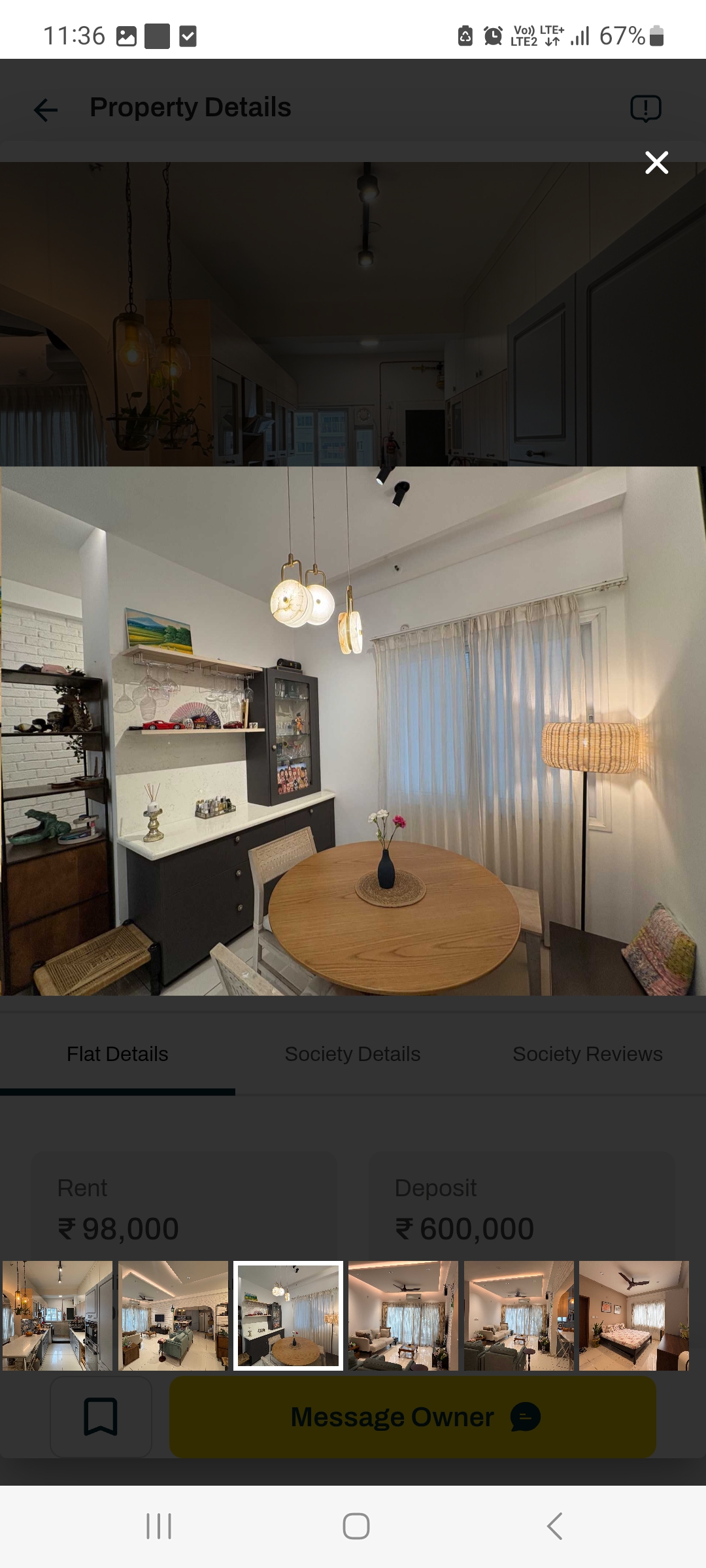 2 BHK Apartment For Rent in Godrej Aqua