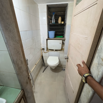 Bathroom in 1 BHK Apartment at Angelore Silver Crest CHS, Barrister Nath Pai Nagar – for Rent