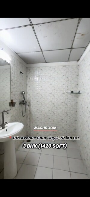 Bathroom in 3 BHK Apartment at Gaur City 2 - 11th Avenue, Sector 16c Greater Noida – for Sale