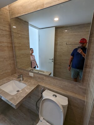 Bathroom in 1 BHK Apartment at Soham Parijat Gardens, Ghodbunder Road – for Rent