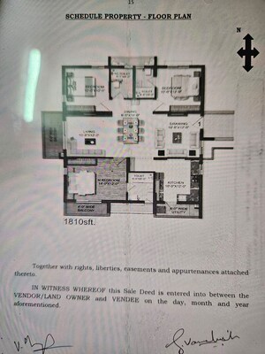 Floor Plan in 3 BHK Apartment at Financial District – for Sale