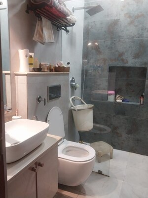 Bathroom in 1 BHK Builder Floor at Paschim Vihar – for Rent