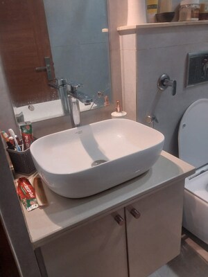 Bathroom in 1 BHK Builder Floor at Paschim Vihar – for Rent