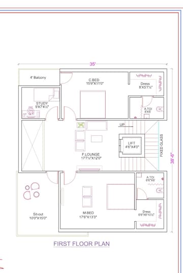 Floor Plan in 4 BHK Villa at Bongloor – for Sale