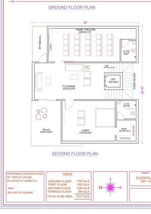 Floor Plan in 4 BHK Villa at Bongloor – for Sale