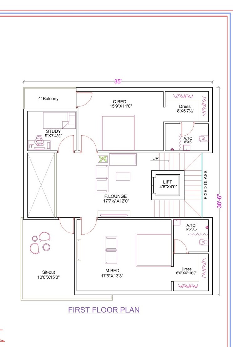 Floor Plan, kongara kalan 4 Bedroom 4314 Sq.Ft. Villa In Kongara Kalan Hyderabad 9271464