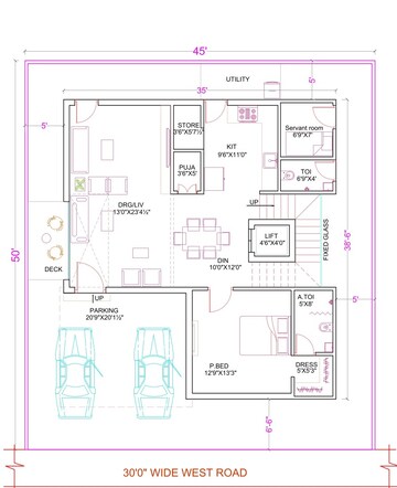 Floor Plan in 4 BHK Villa at Kongara Kalan – for Sale