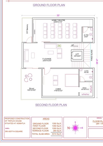 Floor Plan in 4 BHK Villa at Kongara Kalan – for Sale