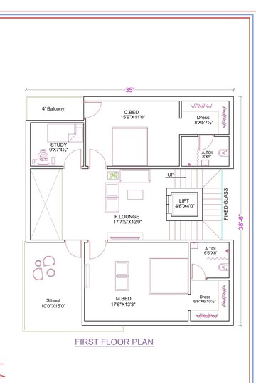 Floor Plan in 4 BHK Villa at Kongar Khurd – for Sale