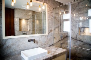 Bathroom in 4 BHK Builder Floor at Boutique Residential Apartments A 3 2, Vasant Vihar – for Rent