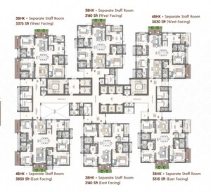Floor Plan in 3 BHK Apartment at Rajapushpa Skyra, Kokapet – for Sale