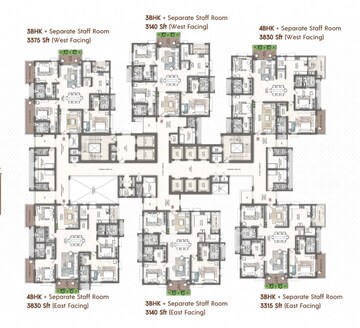 Floor Plan in 3 BHK Apartment at Rajapushpa Skyra, Kokapet – for Sale