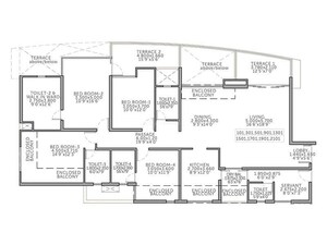 Floor Plan in 3 BHK Apartment at Pharande Puneville, Punawale – for Sale