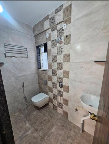 Bathroom in 3 BHK Apartment at Mohan Nagar Co Op Society – for Rent