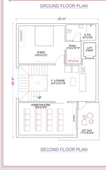 Floor Plan in 4 BHK Villa at Kongara Kalan – for Sale