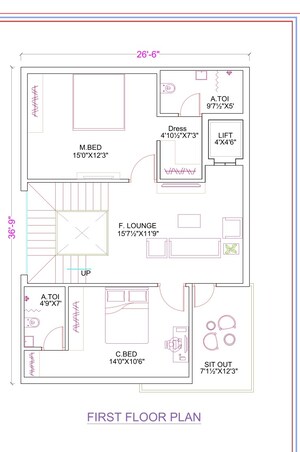 Floor Plan in 4 BHK Villa at Kongara Kalan – for Sale