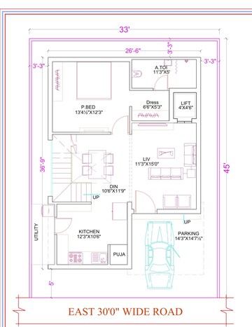 Floor Plan in 4 BHK Villa at Kongara Kalan – for Sale