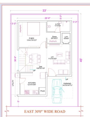 Floor Plan in 4 BHK Villa at Kongar Khurd – for Sale