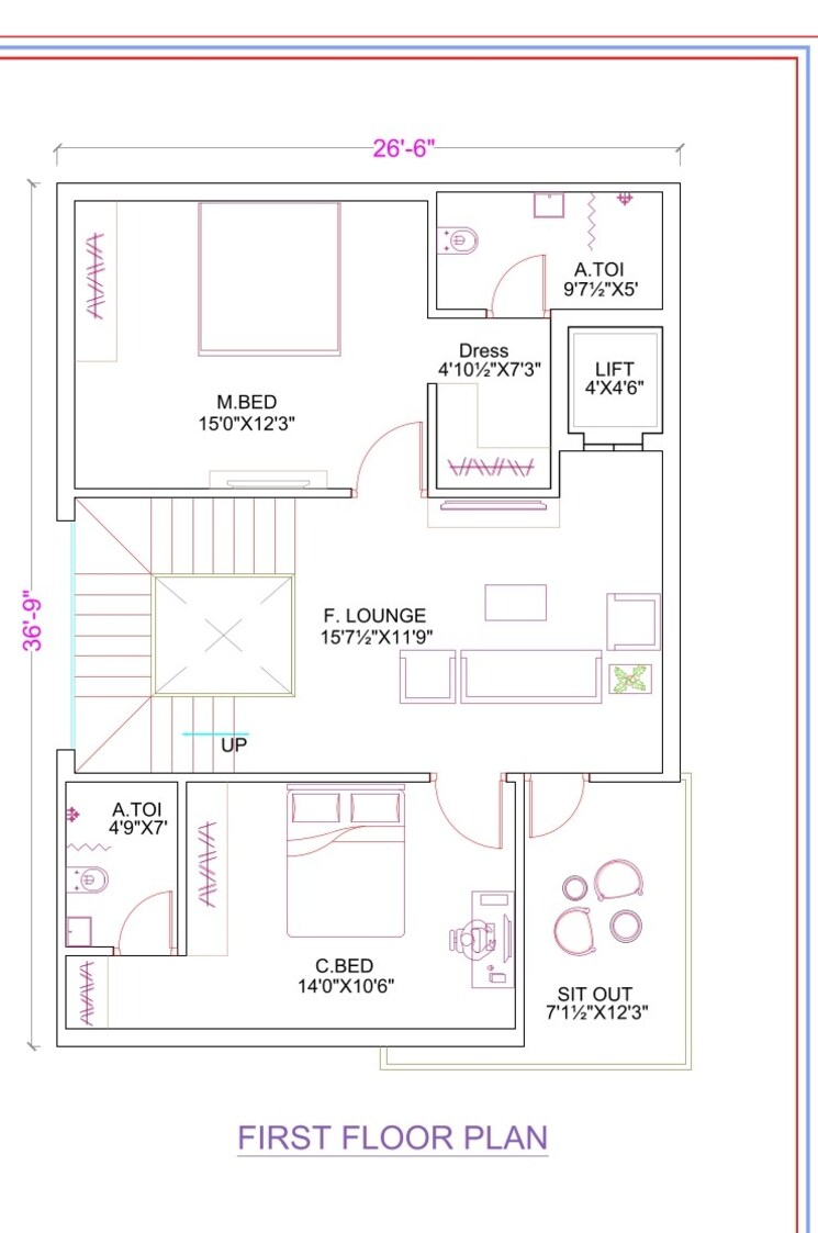 Floor Plan, kongar khurd 4 Bedroom 3221 Sq.Ft. Villa In Kongar Khurd Hyderabad 9275242