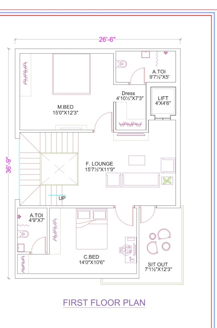 Floor Plan, kongar khurd 4 Bedroom 3221 Sq.Ft. Villa In Kongar Khurd Hyderabad 9275242
