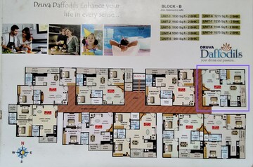 Floor Plan in 2 BHK Apartment at Druva Daffodils, Whitefield – for Sale