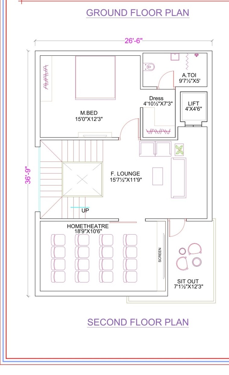 Floor Plan, nadergul 4 Bedroom 3221 Sq.Ft. Villa In Nadergul Hyderabad 9275748