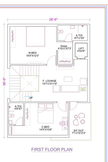 Floor Plan in 4 BHK Villa at Raviryal – for Sale