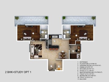 Team Area in 2 BHK Apartment at Pivotal Riddhi Siddhi, Sector 99 – for Rent