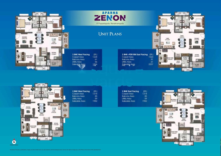 Master Plan, aparna-zenon 3 Bedroom 1200 Sq.Ft. Apartment In Puppalaguda Hyderabad 9276063