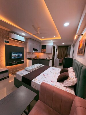 Master Bedroom in Studio Apartment at Okay Plus Solitaire Suites, Ramnagariya – for Rent