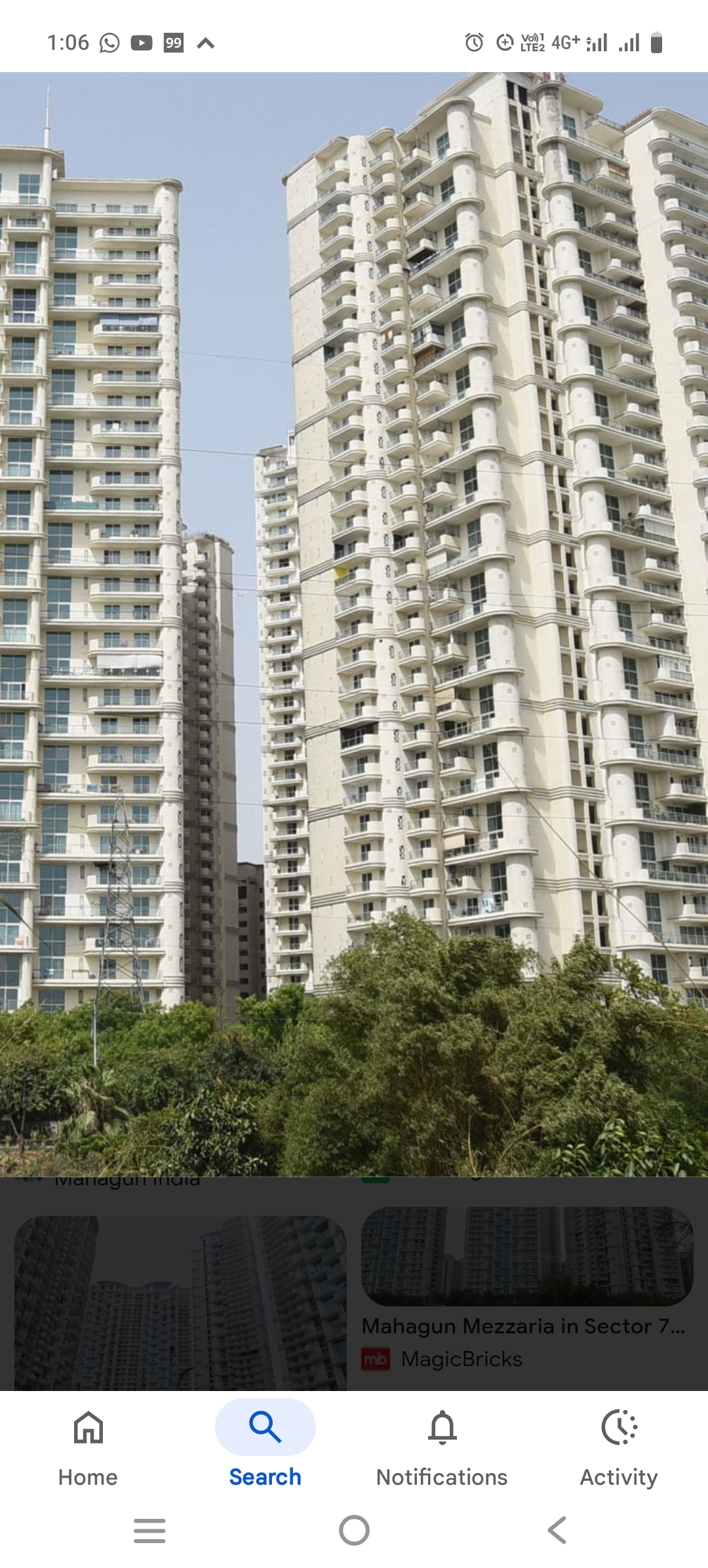 4 BHK Apartment – Exterior View View at Mahagun Mezzaria, Sector 78 - for Rent