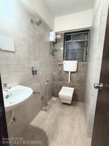 Bathroom in 3 BHK Apartment at Aaryadeep Shri Sai Vishram CHSL, Dahisar West – for Rent