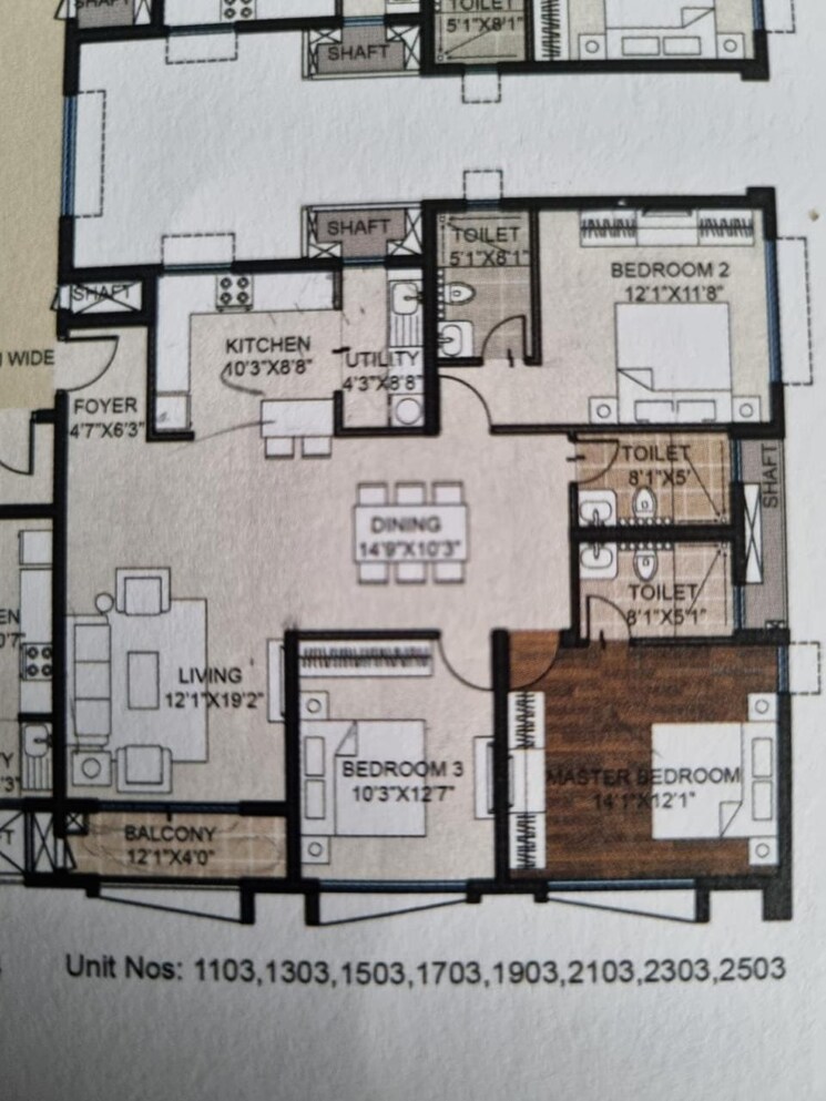 Floor Plan, puravankara-purva-atmosphere 3 Bedroom 1685 Sq.Ft. Apartment In Thanisandra Main Road Bangalore 9278054