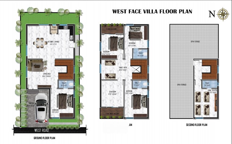 Floor Plan, bachupally 4 Bedroom 2800 Sq.Ft. Villa In Bachupally Hyderabad 9278326