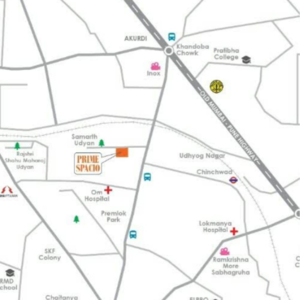 2 BHK Builder Floor – Map Location View at Anand Nagar Chinchwad - for Rent