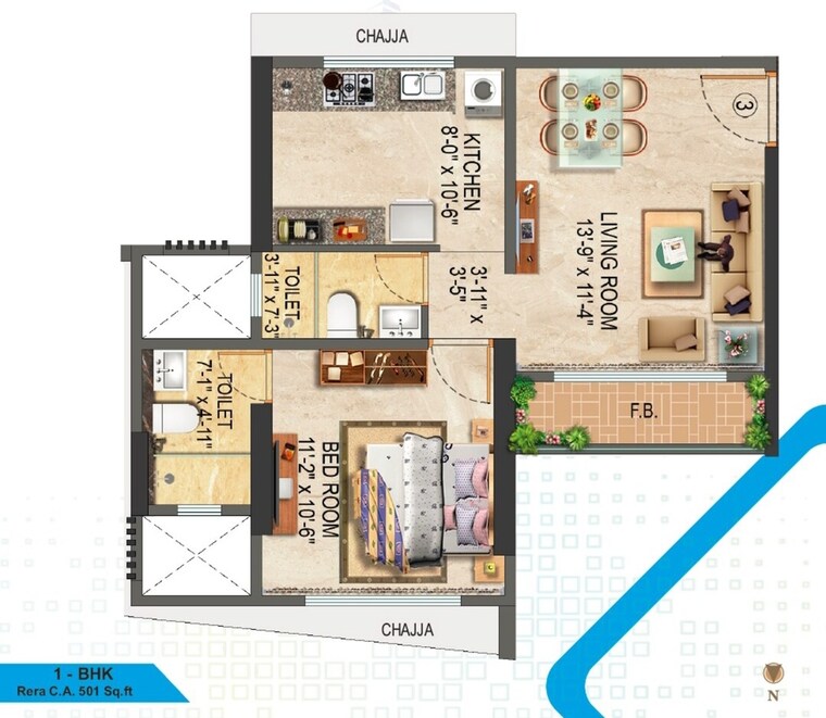 Master Plan, liberty-bay-vue 1 Bedroom 501 Sq.Ft. Apartment In Malad West Mumbai 9278367
