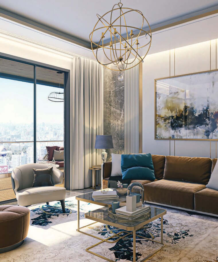 Living Room, brigade-gateway 4 Bedroom 4980 Sq.Ft. Apartment In Kokapet Hyderabad 9279033