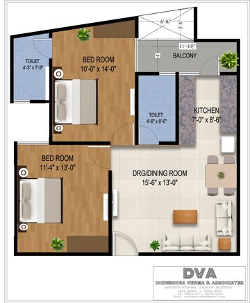 Floor Plan in 2 BHK Builder Floor at Sector 72 – for Sale