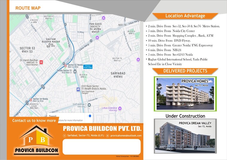 Map Location, sector 72 2 Bedroom 1100 Sq.Ft. Builder Floor In Sector 72 Noida 9279404