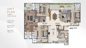 Floor Plan in 3.5 BHK Apartment at International Airport Road – for Sale